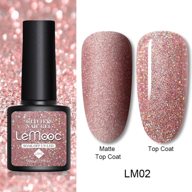 LEMOOC Cat's Eye Magnetic Nail Polish Gel Soak Off UV LED Nail Varnish Lacquers Shiny Glitter Beauty Design Cat Polishes