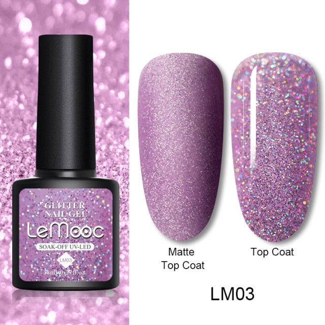 LEMOOC Cat's Eye Magnetic Nail Polish Gel Soak Off UV LED Nail Varnish Lacquers Shiny Glitter Beauty Design Cat Polishes