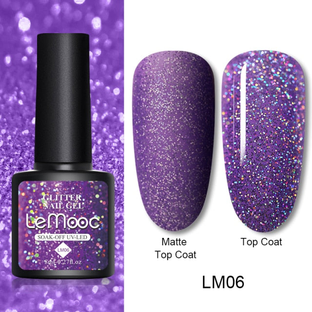 LEMOOC Cat's Eye Magnetic Nail Polish Gel Soak Off UV LED Nail Varnish Lacquers Shiny Glitter Beauty Design Cat Polishes