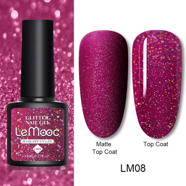 LEMOOC Cat's Eye Magnetic Nail Polish Gel Soak Off UV LED Nail Varnish Lacquers Shiny Glitter Beauty Design Cat Polishes