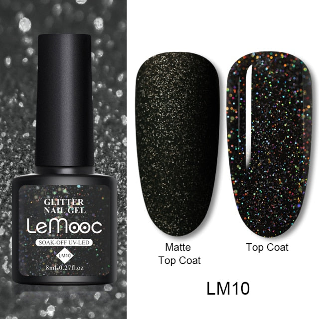 LEMOOC Cat's Eye Magnetic Nail Polish Gel Soak Off UV LED Nail Varnish Lacquers Shiny Glitter Beauty Design Cat Polishes