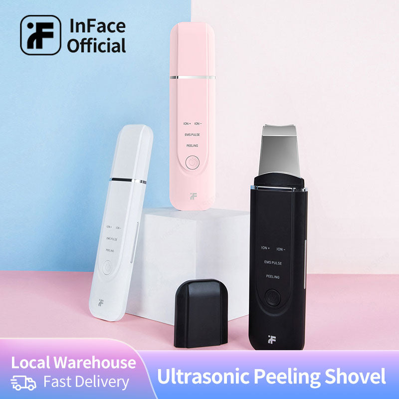 InFace Ultrasonic Facial Skin Scrubber Cleaner Ion Acne Blackhead Remover Peeling Shovel Beauty Facial Massager Skin Care Tools