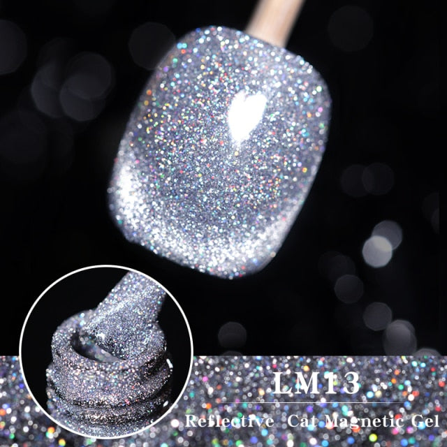 LEMOOC Cat Eyes Nail Gel Polish 9D Laser Magnet Varnishes Soak Off UV LED Shimmer Magnetic Lacquers Shiny Beauty Design Polishes