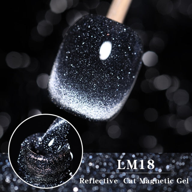 LEMOOC Cat Eyes Nail Gel Polish 9D Laser Magnet Varnishes Soak Off UV LED Shimmer Magnetic Lacquers Shiny Beauty Design Polishes