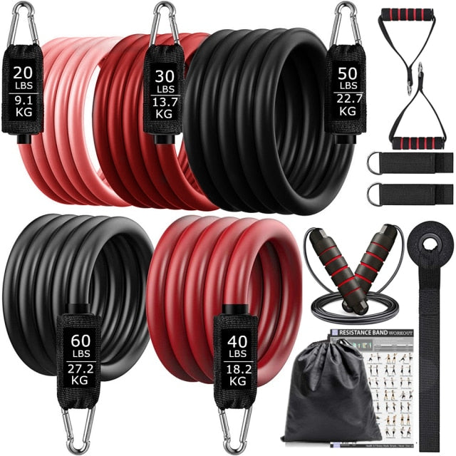 16Pcs Resistance Bands Set Expander Yoga Exercise Fitness Rubber Tubes Band Stretch Training Home Gyms Workout Elastic Pull Rope