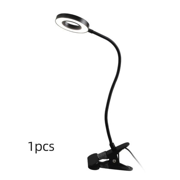 Dimmable LED Desk-Lamp with Clamp Dimmable Reading Light Eye-Care USB Table Lamp LED Bedside Lamp Baby Night Light Clip