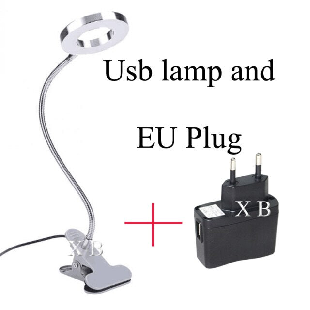 LED Desk Lamp 5W with Clamp Dimmable Reading Light Eye-Care USB Table Lamp LED Bedside Lamp Baby Night Light Clip