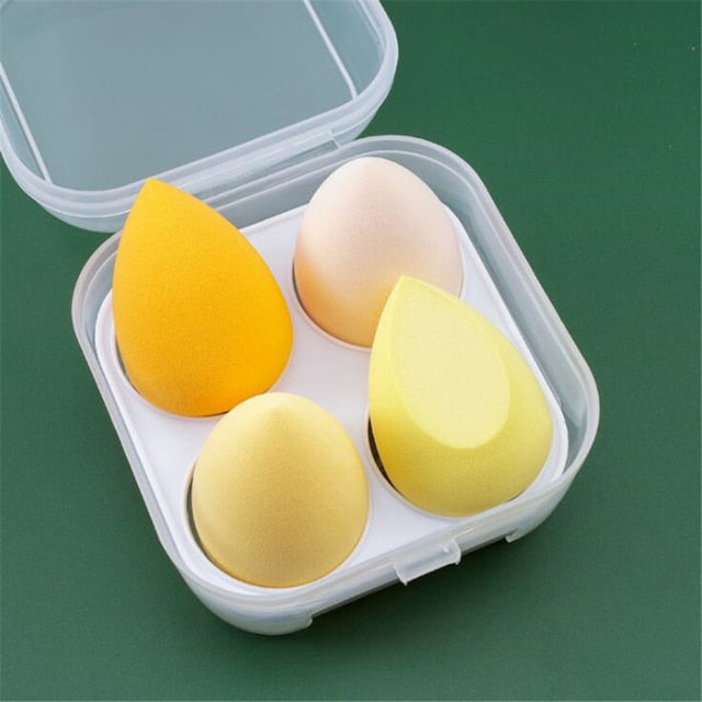 4pcs Makeup Blender Cosmetic Puff Makeup Sponge with Storage Box Foundation Powder Sponge Beauty Tools Women Make Up Accessories