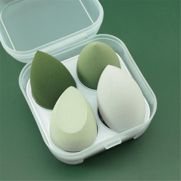 4pcs Makeup Blender Cosmetic Puff Makeup Sponge with Storage Box Foundation Powder Sponge Beauty Tools Women Make Up Accessories