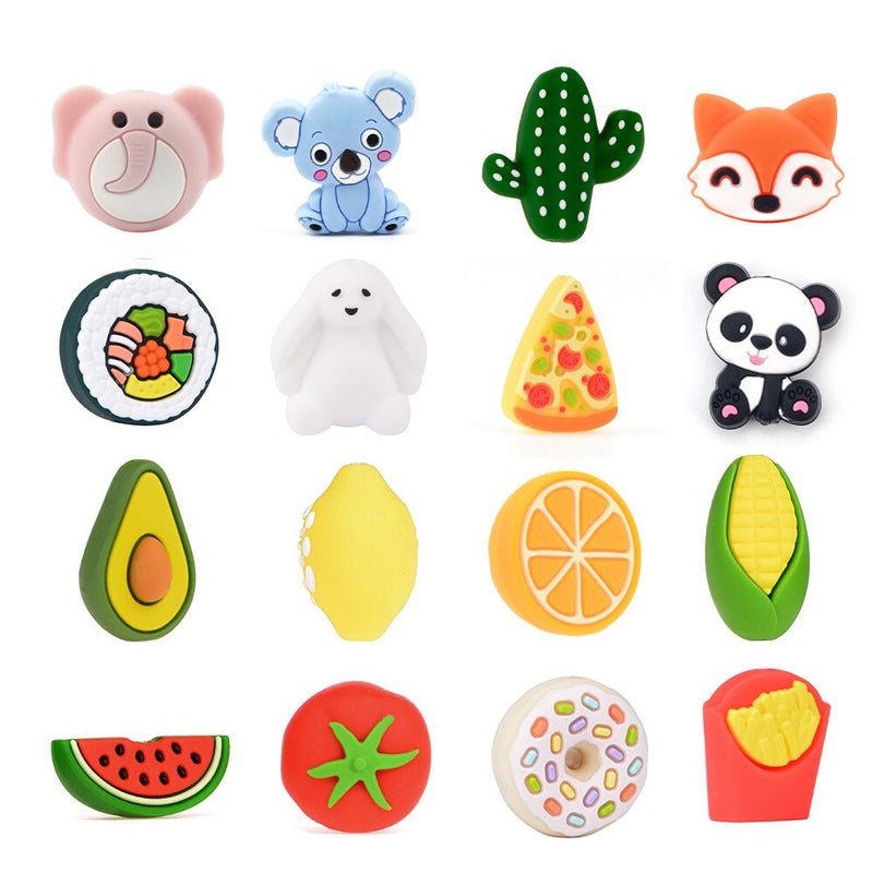 LOFCA 10pcs Koala Silicone Beads BPA Free Food Grade Baby Silicone Teething Beads Toys Baby Care Pacifier Chain Gift DIY