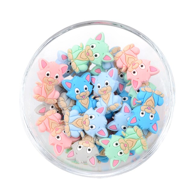 LOFCA 10pcs Koala Silicone Beads BPA Free Food Grade Baby Silicone Teething Beads Toys Baby Care Pacifier Chain Gift DIY