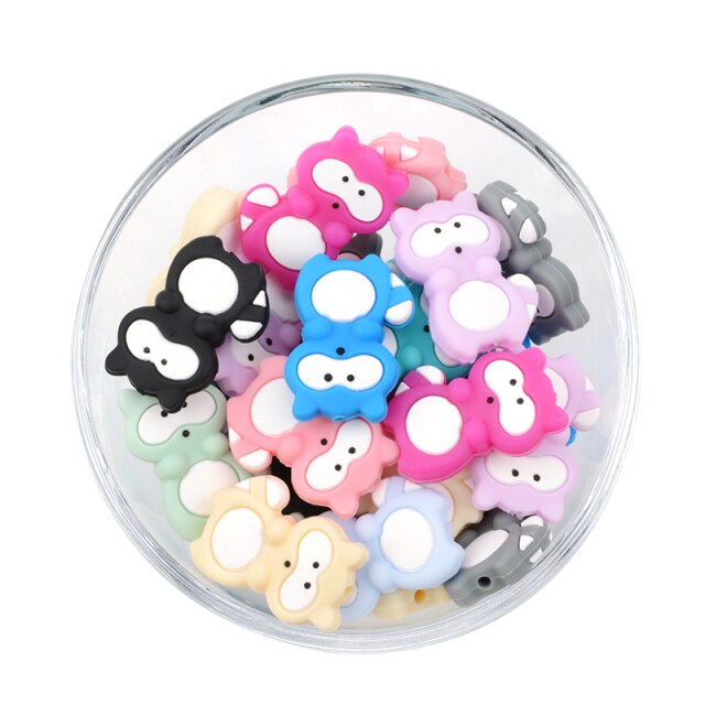 LOFCA 10pcs Koala Silicone Beads BPA Free Food Grade Baby Silicone Teething Beads Toys Baby Care Pacifier Chain Gift DIY