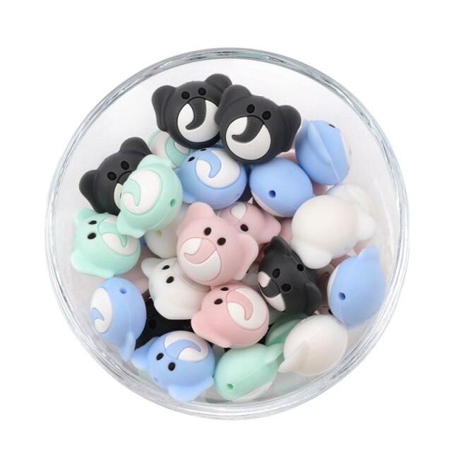 LOFCA 10pcs Koala Silicone Beads BPA Free Food Grade Baby Silicone Teething Beads Toys Baby Care Pacifier Chain Gift DIY