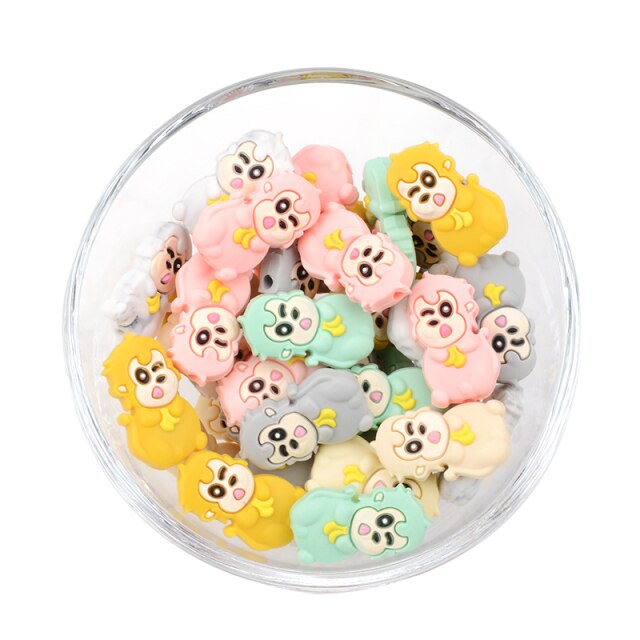 LOFCA 10pcs Koala Silicone Beads BPA Free Food Grade Baby Silicone Teething Beads Toys Baby Care Pacifier Chain Gift DIY