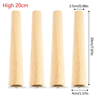 4Pcs/Set Height 8/15/20CM Solid Wood Furniture Leg, Inclined Cone Sofa Bed Cabinet Table And Chair Replacement Feet Sloping Feet