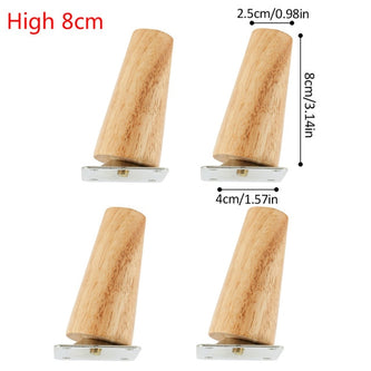 4Pcs/Set Height 8/15/20CM Solid Wood Furniture Leg, Inclined Cone Sofa Bed Cabinet Table And Chair Replacement Feet Sloping Feet