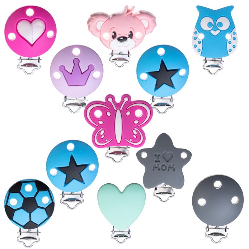 TYRY.HU 3Pc/Cartoon DIY Silicone Pacifier Clips Custom Nipple Holder Tool Baby Teething Care Pacifier Chain Accessories BPA-Free