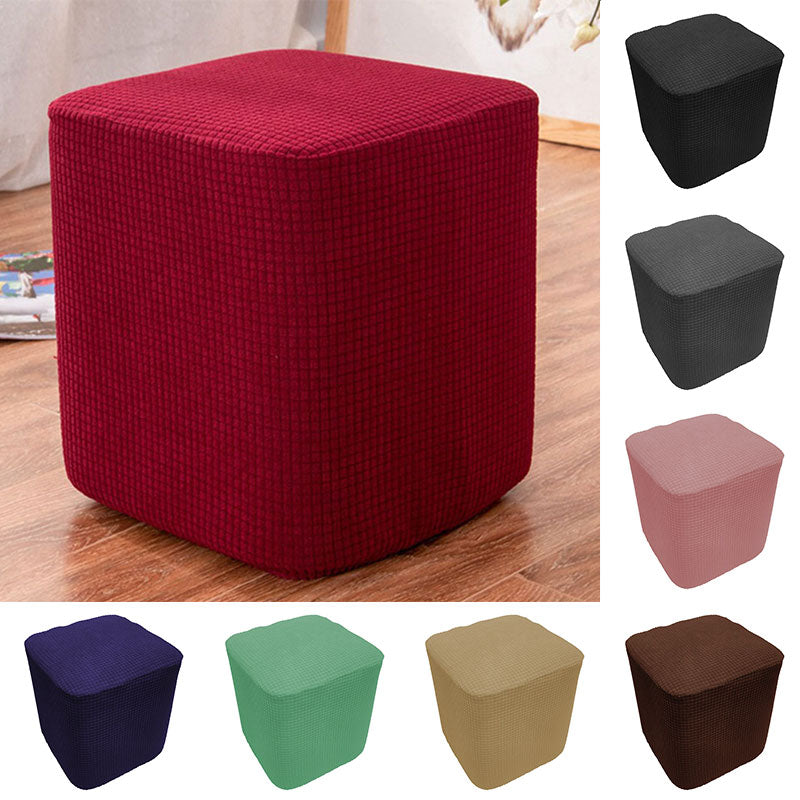 Square Shape Plain Fabric Footstool Cover Mini Chair Sofa Slipcover for Wooden Stool Stools is not included.