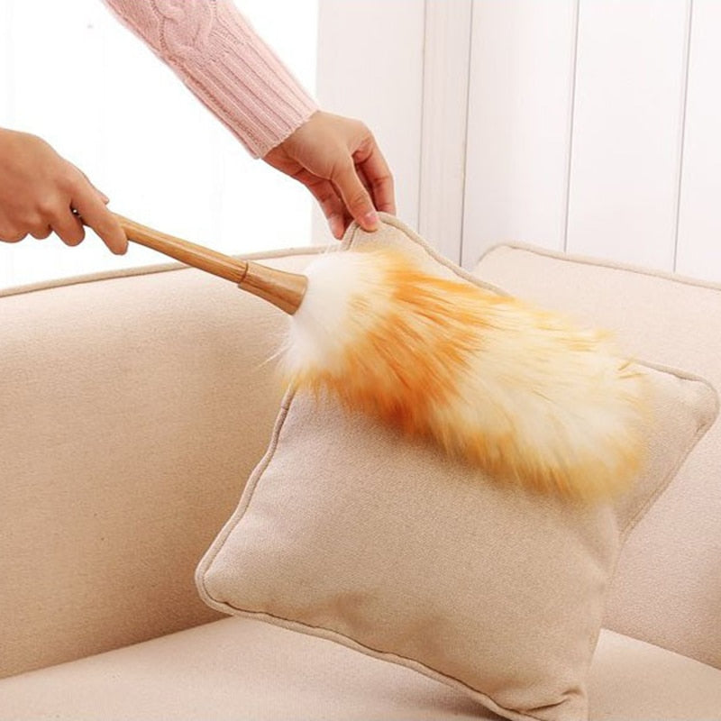 Dusters Cleaning Home Car Clean Dust Duster Lambswool Feather Wood Handle Hanging Rope Dusters Household Cleaning Accessories