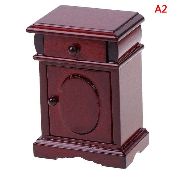 1:12 Doll House Toys Dollhouse Miniature Red Wooden Rocking Horse Chair Cabinet Table Nursery Room Furniture Accessories