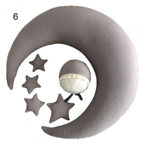 Comfortable Star Decor Moon Shape Cushion Home Sofa Bed Pillow for Newborn Photography Props Baby Shower Gifts