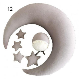 Comfortable Star Decor Moon Shape Cushion Home Sofa Bed Pillow for Newborn Photography Props Baby Shower Gifts