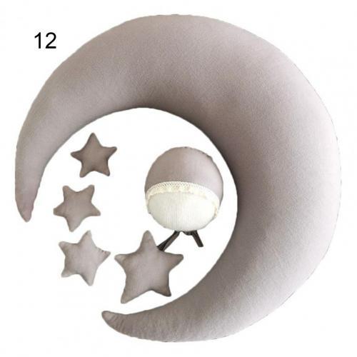 Comfortable Star Decor Moon Shape Cushion Home Sofa Bed Pillow for Newborn Photography Props Baby Shower Gifts