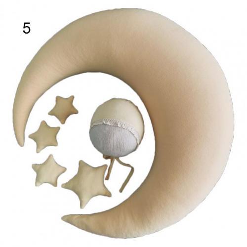 Comfortable Star Decor Moon Shape Cushion Home Sofa Bed Pillow for Newborn Photography Props Baby Shower Gifts