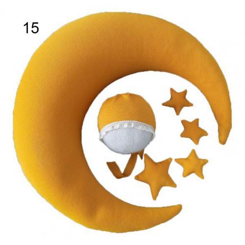 Comfortable Star Decor Moon Shape Cushion Home Sofa Bed Pillow for Newborn Photography Props Baby Shower Gifts